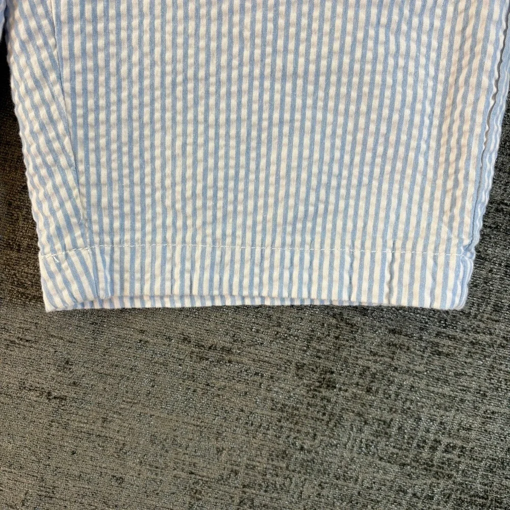 Vineyard Vines Seersucker Shorts Boys 14 Blue White Striped Cotton Blend Stretch